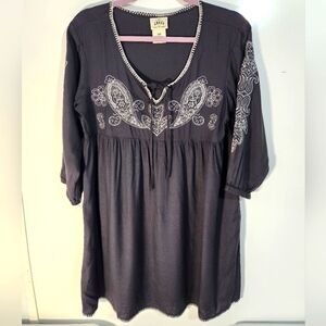 ARIAT Embroidered Black Dress, Size Small